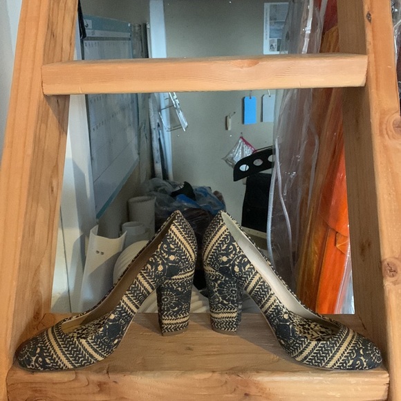 Boho J.Crew floral print fabric and leather high pump - Picture 6 of 6